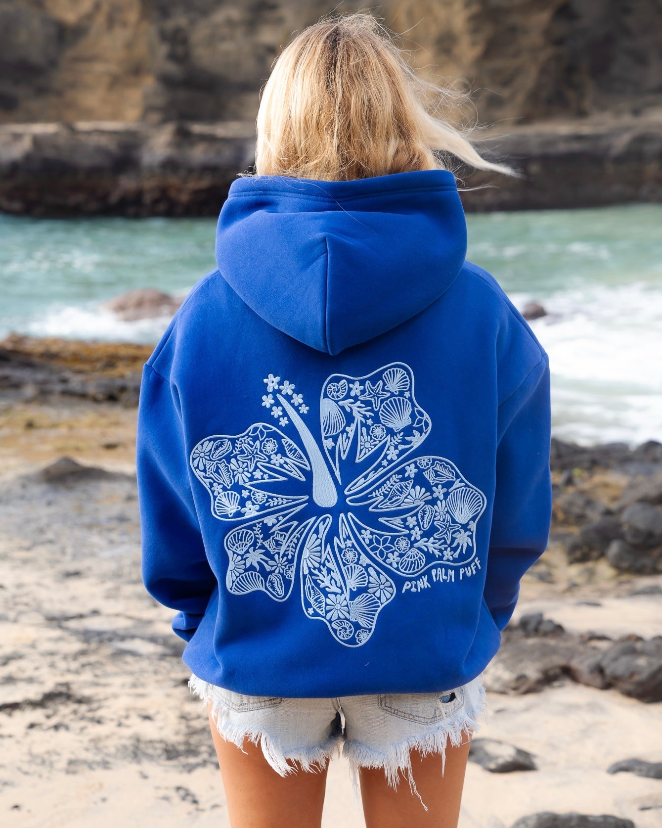 "Hawaii Hibiscus" Hoodie in Oceanic