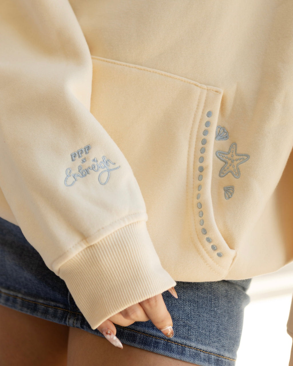 "Live in the Moment" Hoodie in Sand