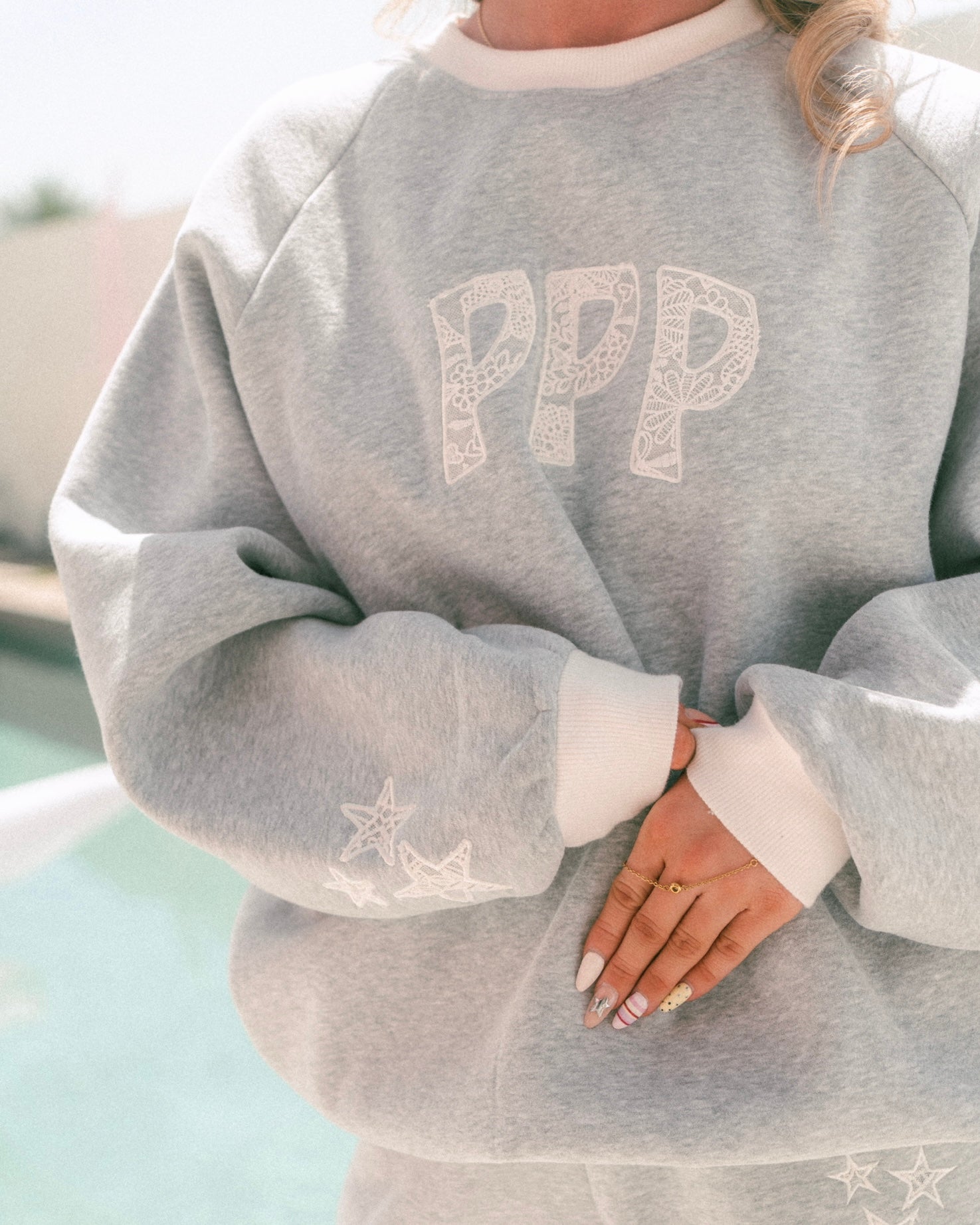 “Daydream” Classic Crewneck in Sky Grey