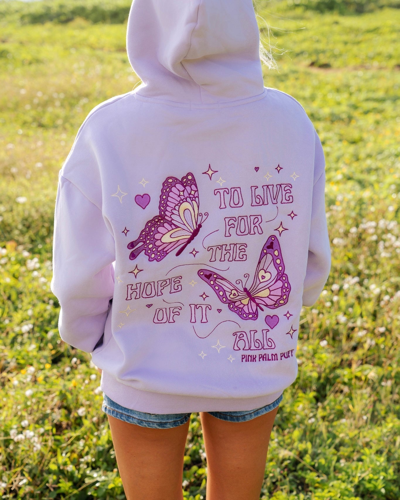"To Live For the Hope of it All" Hoodie in Lilac