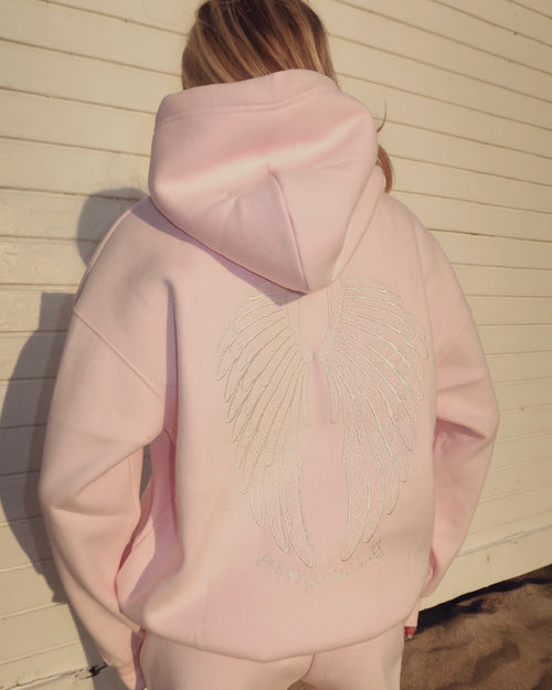 "Lacy" Hoodie in Angel Pink